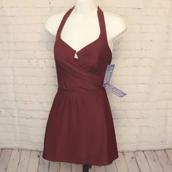 NWT Womens 10 Purple Miracle Suit and Matching Swim Skirt Size M - Picture 3 of 9